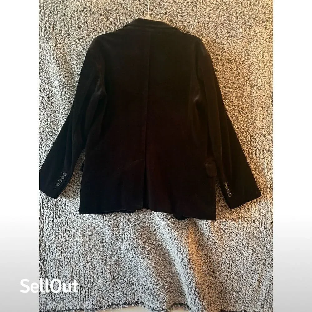Men's Vintage Velvet Blazer Black Size M Formal